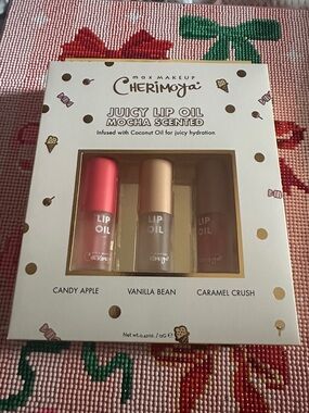 Juicy Lip Oil Trio - Candy Apple, Vanilla Bean, Caramel Crush (Mocha Scented)